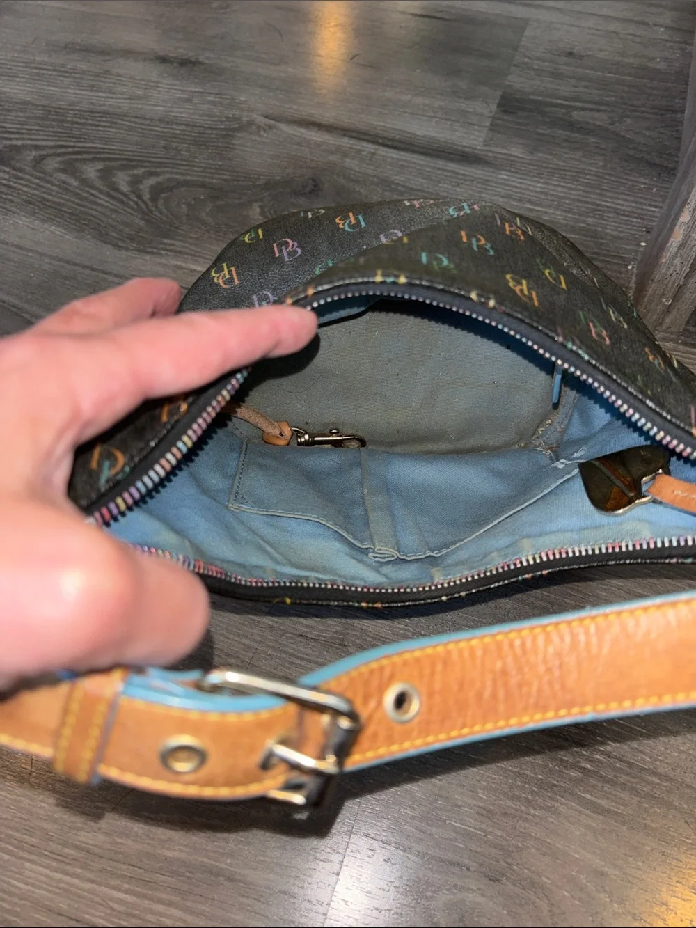 Vintage Dooney & Bourke Rainbow DB IT Bag Small Shoulder Hobo Bag Y2K